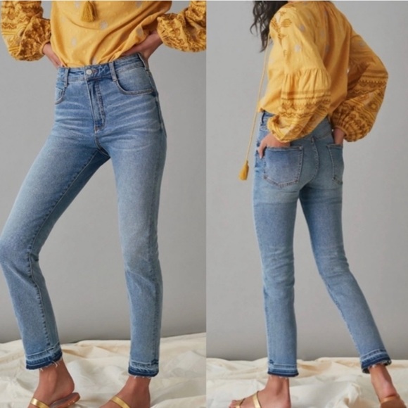Pilcro and the Letterpress Denim - ANTHROPOLOGIE PILCRO Raw Hem Ankle Jeans